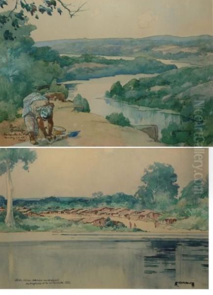 Abor, Village Pahouin, Au Confluent Dungounie Et De La Mandjihe, - view 1