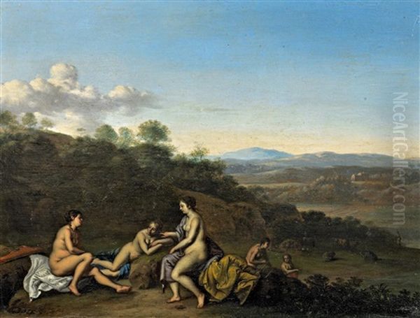 Arkadische Landschaft Mit Badenden Nymphen - view 1