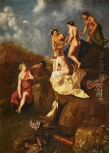Diana And Her Nymphs by Daniel Vertangen