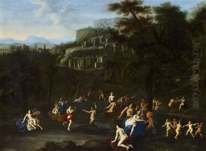 Landscape With Nymphs And Satyrs by Daniel Vertangen