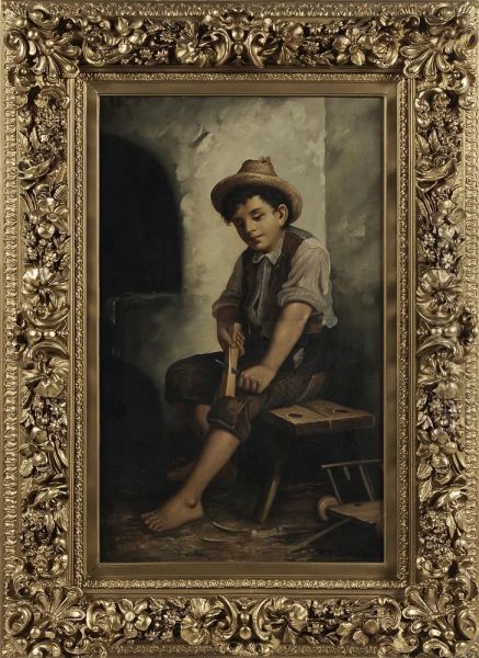 Boy Carving - view 1