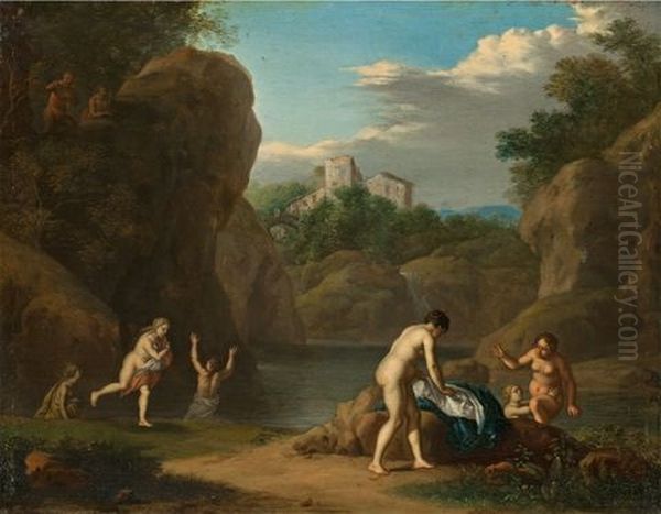 Bathing Nymphs, Surprised By Satyrs - view 1