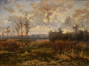 Paysage D'hiver, Etang En Foret by Hugues Francois Vertet