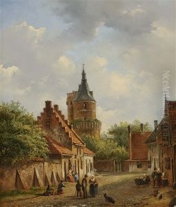 Dutch Street Scene by Pieter Gerard Vertin