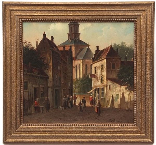 Dutch Street Scene With Figures - view 1