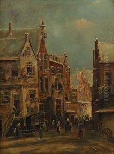 Markttag In Einer Hollandischen Stadt by Pieter Gerard Vertin