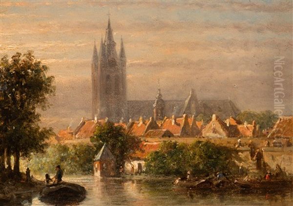 View Of Delft With The Oude Kerk In The Background - view 1