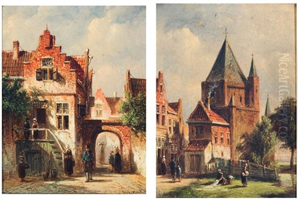 A Bleach Field In A Dutch Town; 
A Sunny Day In Town (2 Works) - view 1