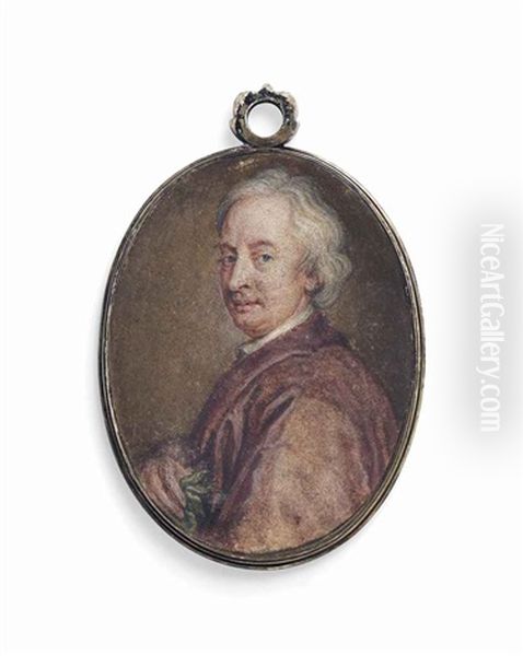 John Dryden (1631-1700), In Brown Day Gown, Short Grey Hair, Holding A Laurel In His Right Hand - view 1