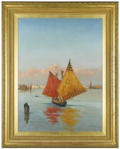 View Across The Lagoon, Venice by Achille Vertunni