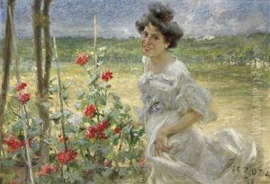 Junge Frau Im Rosengarten Junge Frau Im Rosengarten