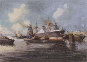 Rotterdam Harbour by Adriaen de Verveer