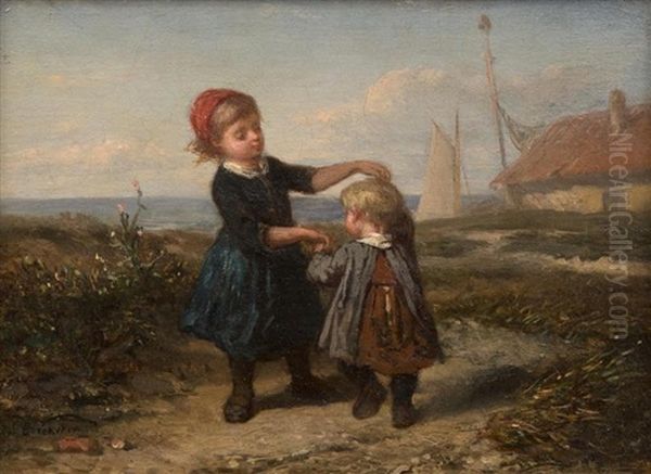 Scene Aux Enfants Dansant En Bord De Mer - view 1