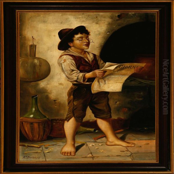 A Boy Reading The Newspaper - view 1