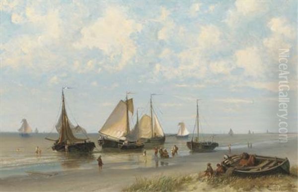 Early Morning: Fishermen Preparing For Departure - view 1