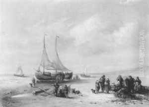Beim Entladen Des Fischfangs by Maurits Verveer