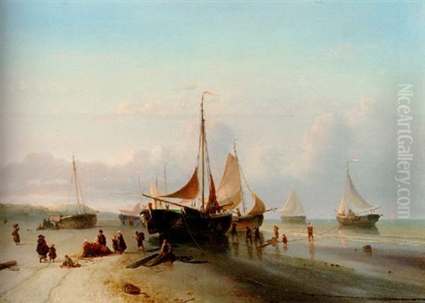 Moored Fishing Fleet On The Beach Of Scheveningen - view 1