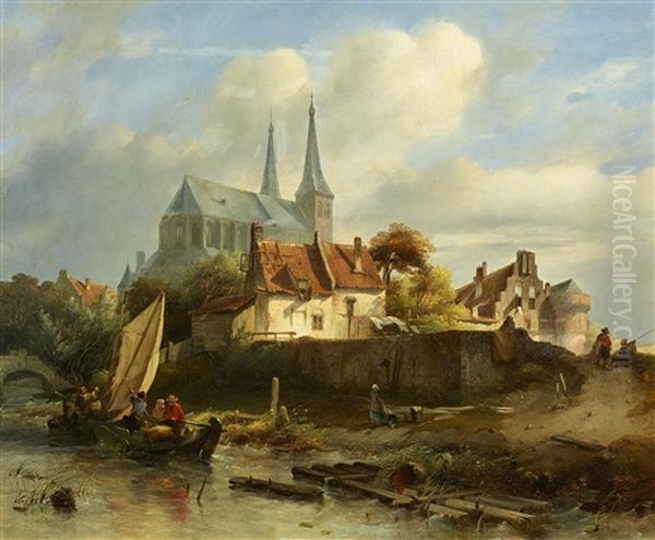 Capriccio Mit Der Bergkirche In Deventer Bei Sturmischem Wetter - view 1