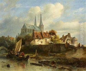 Capriccio Mit Der Bergkirche In Deventer Bei Sturmischem Wetter