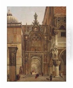 A View From The Piazza San Marco Towards The Porta Della Carta, Venice