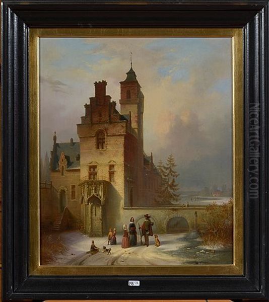 Douves Du Chateau Animees Sous La Neige - view 1