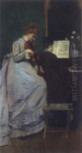 The Music Lesson by Charles Louis Verwee