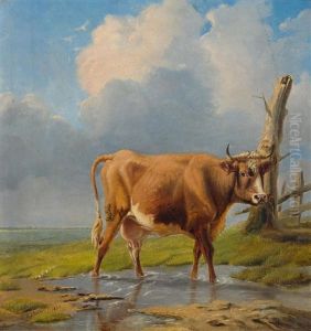 Landscape With A Cow by Louis Pierre Verwee
