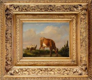Vache Et Moutons Dans Les Paturages