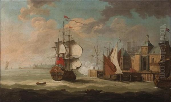 English Ship At Dutch Port - view 1