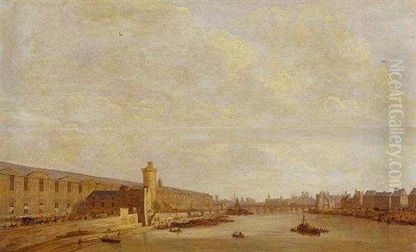 Vue De La Grande Galerie Du Louvre, Du Pont-neuf Et De La Tour De Nesles - view 1