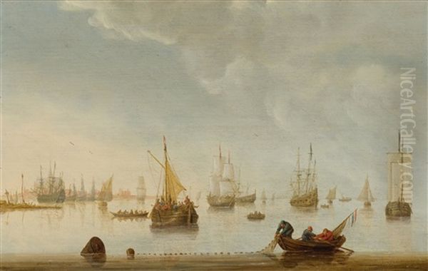 A Harbour Scene With Fishers - view 1