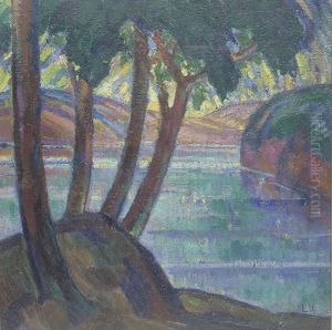 Alberi Sul Lago by (Enrico) Ludolf Verworner