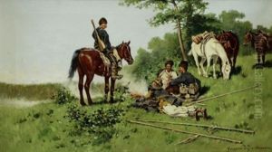 Cossack Camp by Jaroslav Friedrich Julius Vesin