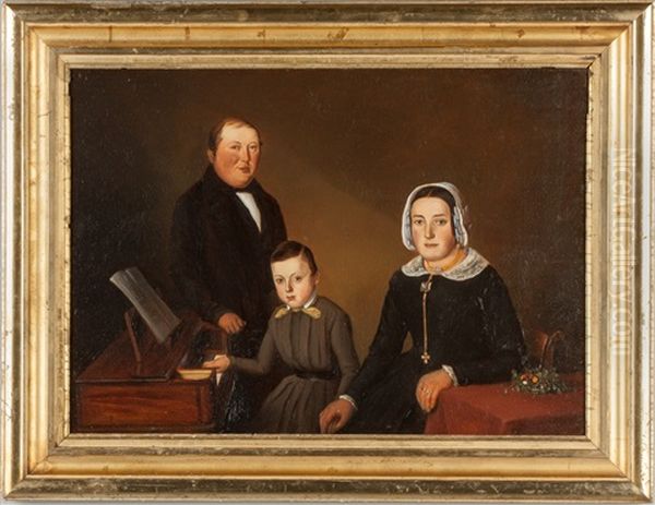 Portrait Of A Family Seated At Piano Forte - view 1