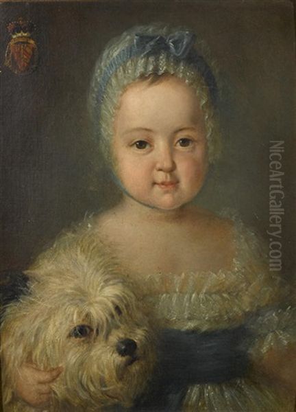 A Portrait Of A Young Girl With Her Dog - view 1