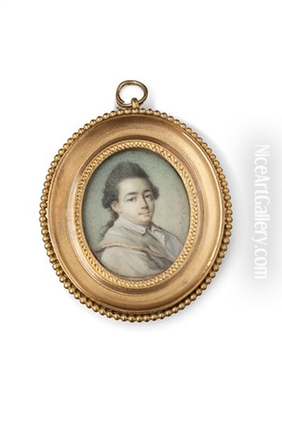 Portrait D'homme En Manteau Beige A Bord Dore, Col De La Chemise Ouverte, En Buste De Trois-quarts A Droite - view 1
