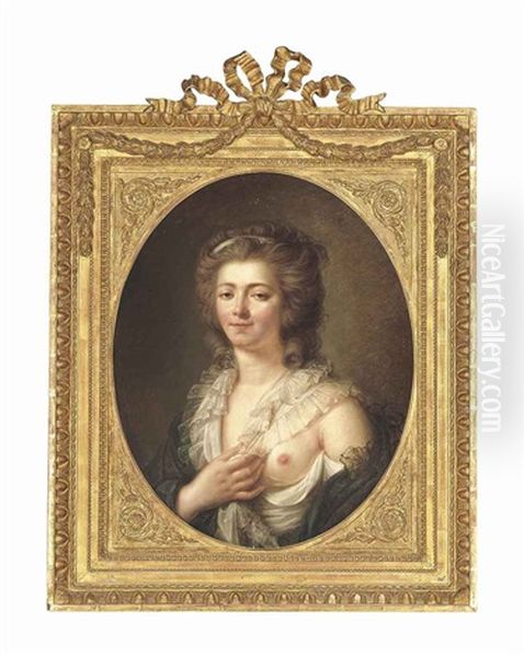 Portrait Of A Lady, Half-length, In A Grey Dress - view 1
