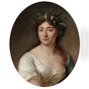 Portrait Of A Lady Wearing A Wreath