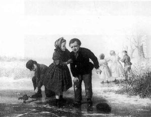 Children On A Frozen Pond by Johannes Vetten