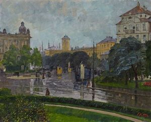The Stachus In Munich by Charles Vetter