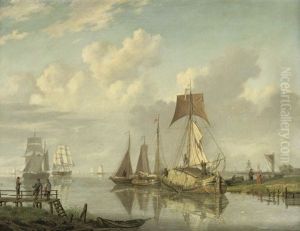 The Haybarge De Jonge Martin In Summer by Hendrik Vettewinkel
