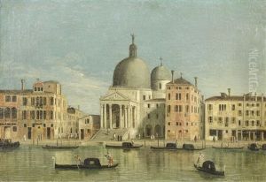 San Pietro Di Castello (+ The Grand Canal With San Simeone Piccolo; Pair) by Gaetano Vetturali