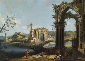 Ein Venezianisches Ruinencapriccio by Gaetano Vetturali