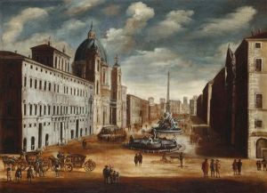 Ansicht Von Piazza Navona (+ Ansicht Von Piazza San Pietro; 2 Works) by Gaetano Vetturali