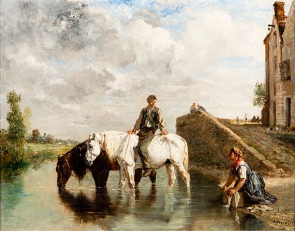 Chevaux S'abreuvant - view 1