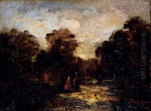 Scene Dans Un Paysage by Marie Nicolas Honore du Veyrier