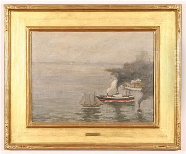 Steamboat And Sailboat In Brooklyn Harbor - view 1