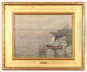 Steamboat And Sailboat In Brooklyn Harbor