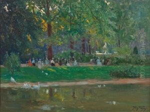 Scene In The Hofgarten by Frederick Vezin