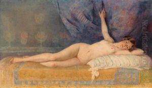 Recumbent Female Nude by Frederick Vezin
